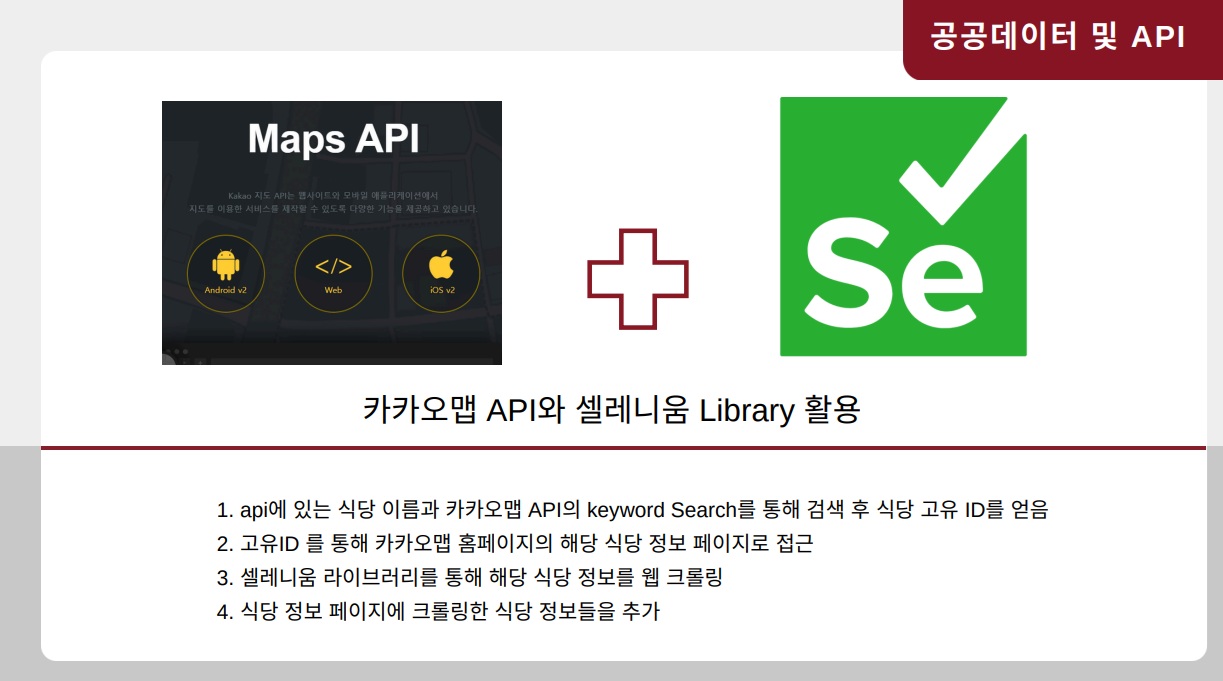 카카오맵 API + Selenium